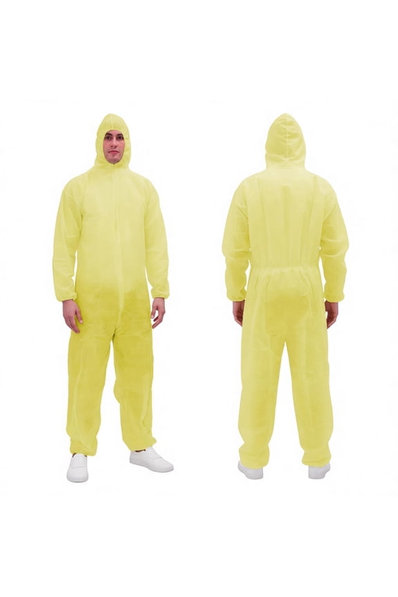 PPE Hazmat Suits - 3 Sizes 7 Colors Options Paint Suit, Protective Coverall with Elastic Wrists and Hood