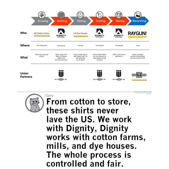 RAYGUN Block Text Logo Navy Union Made Graphic Tee TShirt Gift ...