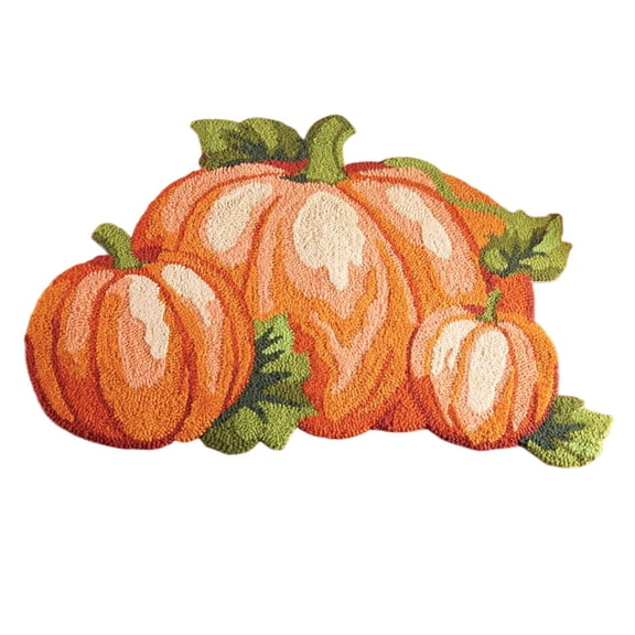 RAYGUYU Machine Washable,Shower Thanksgiving Shaped Pumpkin Rug 31"X22"Non Slip Washable Welcome Door Mat Cute Fall Doormats Entrance Imitation Home Bathroom Living Room