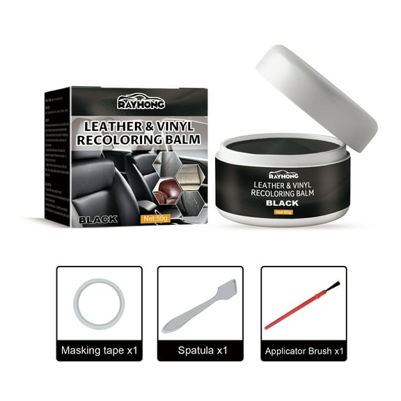 RAYHONG Leather & Vinyl Recoloring Balm (Gray, 50g), Quick-Drying Leather Repair Kit for Scratches, Cracks on Car Interiors, Sofas, Furniture, Shoes