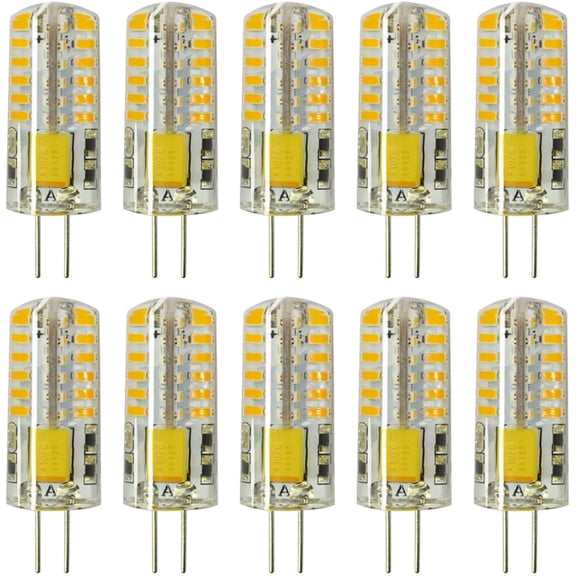RAYHOO 10pcs G4 LED Bulbs JC Bi-Pin Base Light Bulbs 3W AC/DC 12V 20W-30W T3 Halogen Bulb Replacement Landscape Bulbs(Warm White 3000K)
