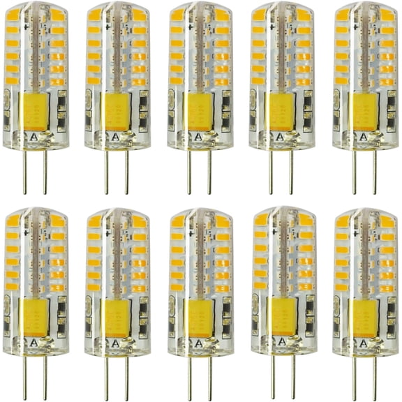 RAYHOO 10pcs G4 LED Bulbs JC Bi-Pin Base Light Bulbs 3W AC/DC 12V 20W-30W T3 Halon Bulb Replacement Landscape Bulbs(Warm White 3000K)