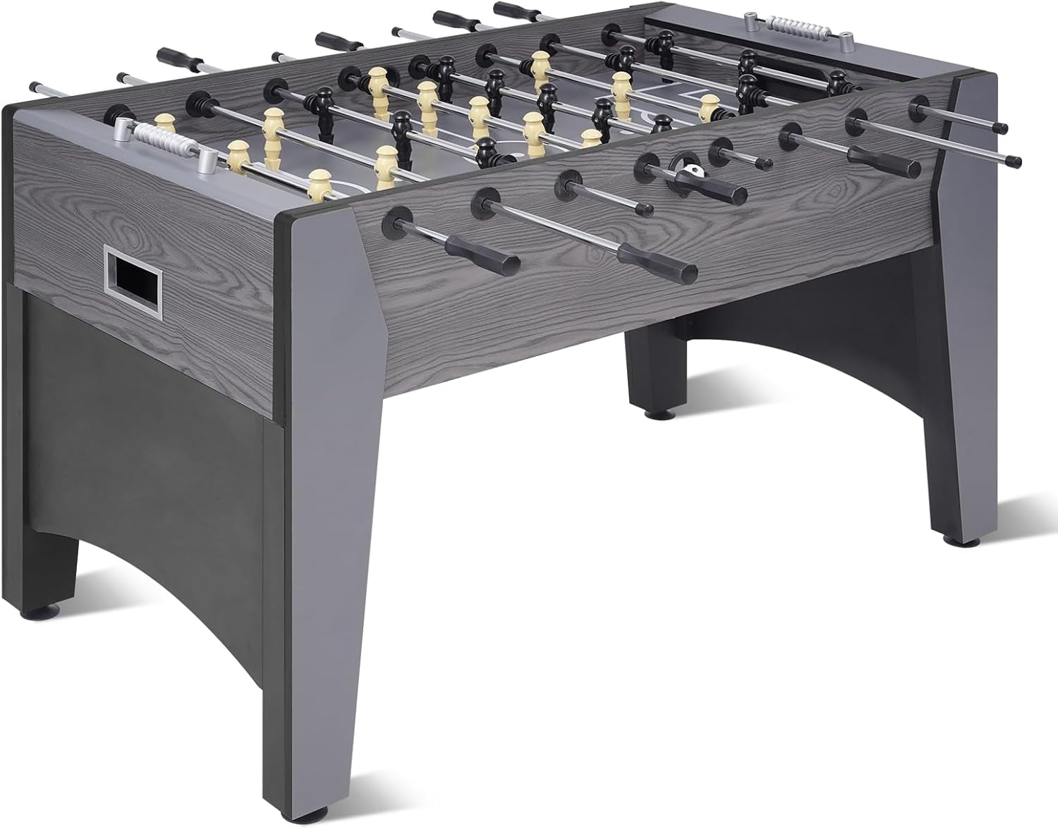 RAYKEEP 54“ Foosball Table, Full-Size Soccer Game Table for Home & Game Room, MDF Construction with Wood Grain Finish, Family Game Table w/ 2 Balls for Kids, Teens & Adults