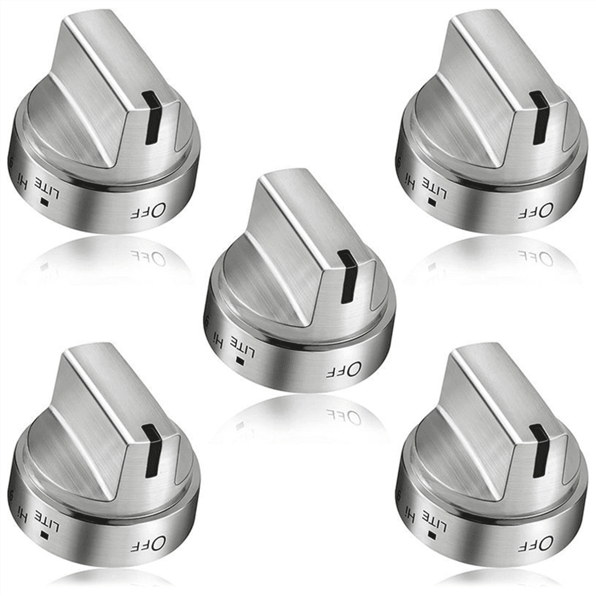 RAYONDA  5PCS WB03X24818 Stainless Steel Stove Knob Replacement