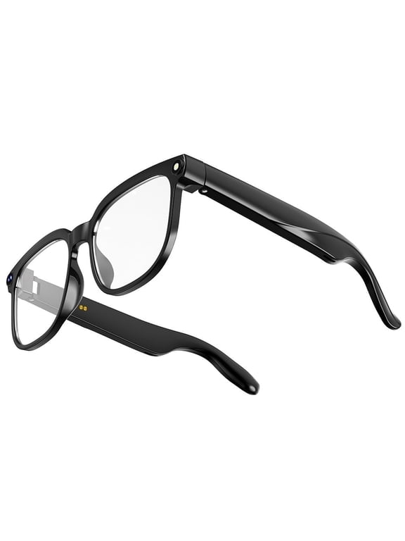 AI Smart Glasses with Camera & ChatGPT, Hands-Free 1080P Video, Real-Time Translation, 7H Playtime, Open-Ear Audio, Detachable Lenses for Travel Vlog (Two pairs of replaceable lenses