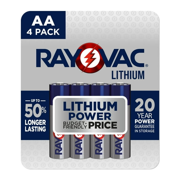 RAYOVAC 1.5V Lithium AA Batteries (4 Pack), Double A Batteries