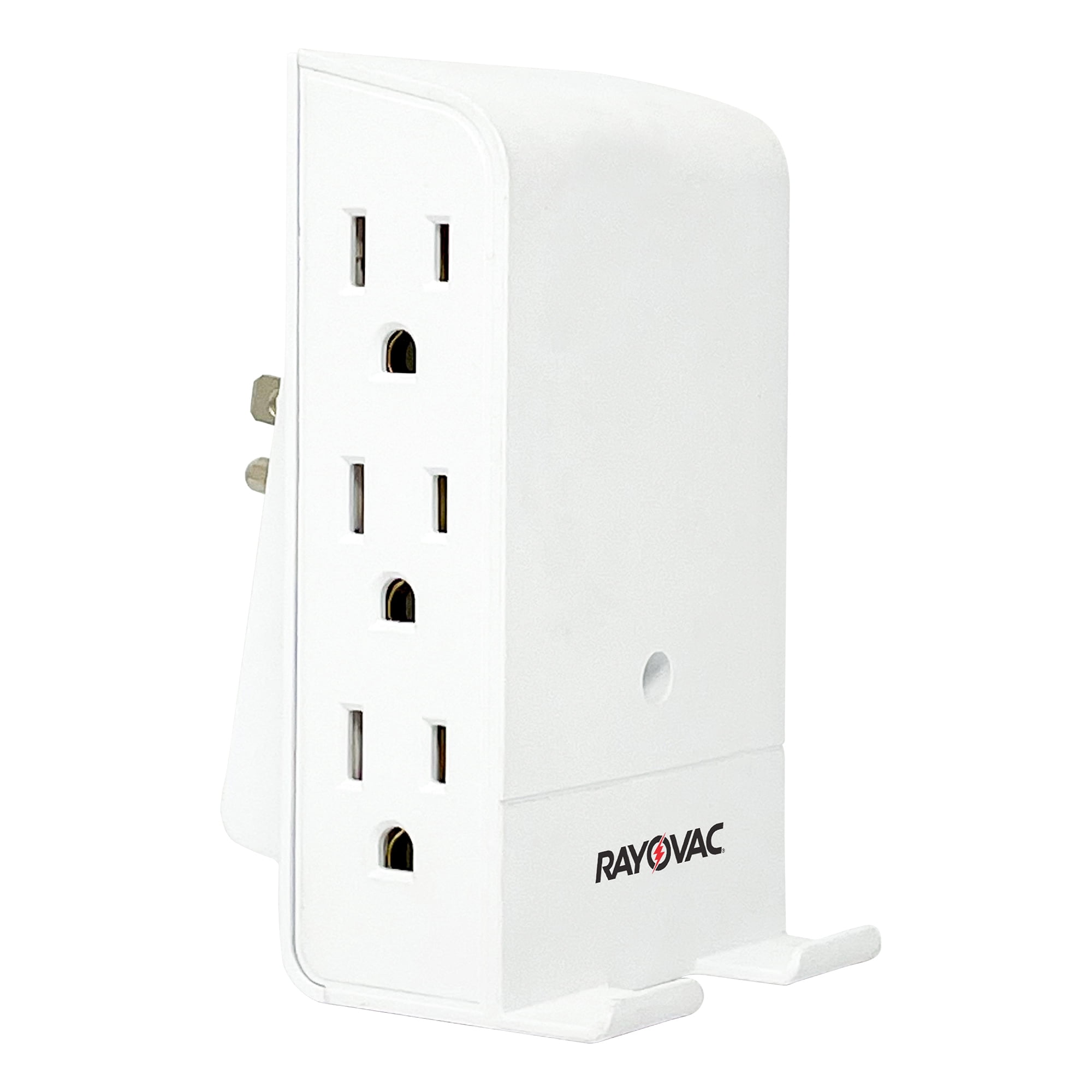 RAYOVAC 6-AC Outlet 540-Joules Surge Protector Wall Tap with Wireless Charging Phone Holder, SS-Q615