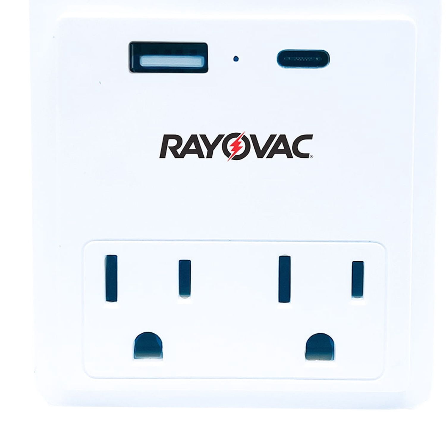 RAYOVAC Portable Surge Protector Wall Tap with Phone Holder, AC Outlets and 2 USB Ports (2 Outlet), SS-Q301C