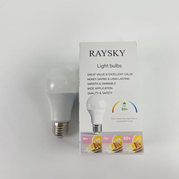 RAYSKY Light bulbs, Electric Smart Light Bulbs with RGB Color Changing and Tunable White, 2.4Ghz WiFi Light Bulbs, No Hub Needed,Dimmable 60 Watt = LED 9W