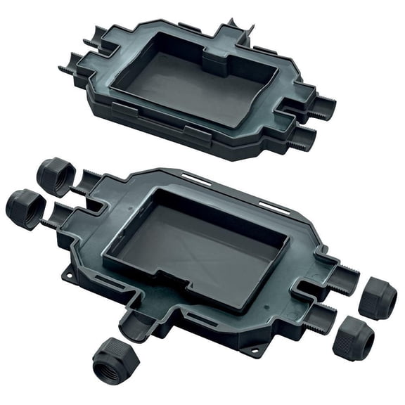 RAYTECH IP69K Fox Box 5 Entrance Terminal Junction Box with Gel Connection Black
