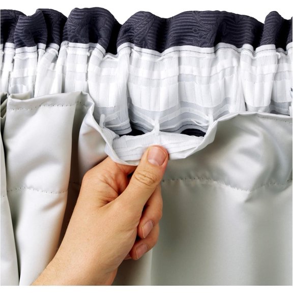 RAYYAN LINEN Thermal Blackout Curtain Lining Pair, 100% Blackout 3 Pass Readymade Insulated Linings with Curtain Hooks (Width 66" X Drop 52" (To Fit 66"X54")