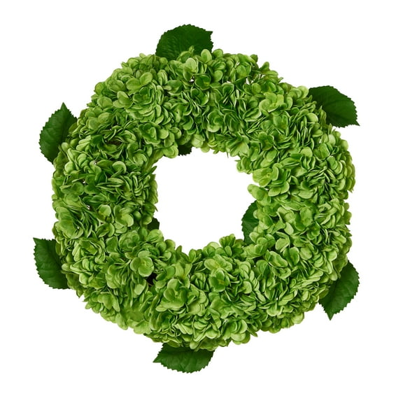 RAZ Imports 24" Lush Green Hydrangea Flower Spring Wreath