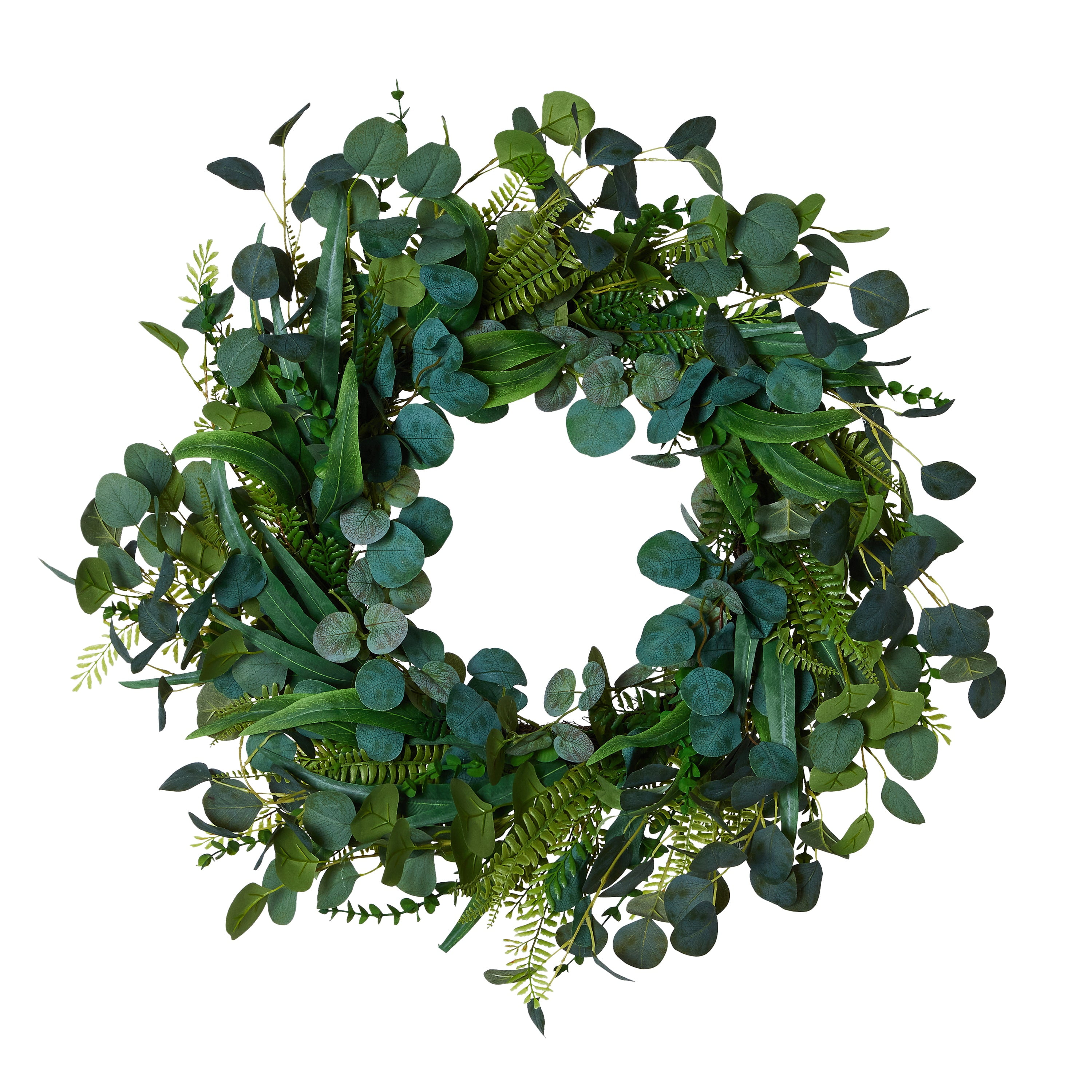RAZ Imports 26" Mixed Eucalyptus and Fern Spring Wreath