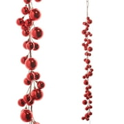 RAZ Imports 4' Red Ball Ornament Shatterproof Christmas Garland
