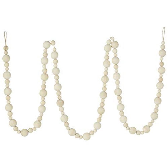 RAZ Imports 6 Foot Wooden Bead Garland - Holiday Garland Decoration