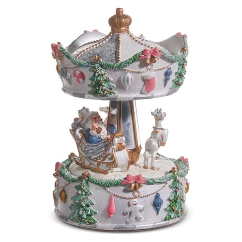 RAZ Imports Animated and Musical Carousel, 6.5-Inch, Resin, Multicolor