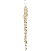 RAZ Imports Clear Pearl and Gold Beaded Drop Ornament, 16-Inch
