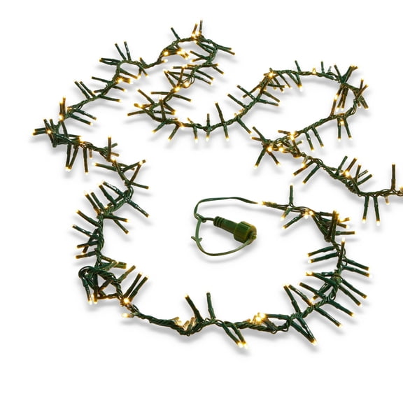 Indoor/Outdoor 600-Count LED Cluster Garland Christmas Lights, Warm White, Green Wire, 10', by RAZ Imports