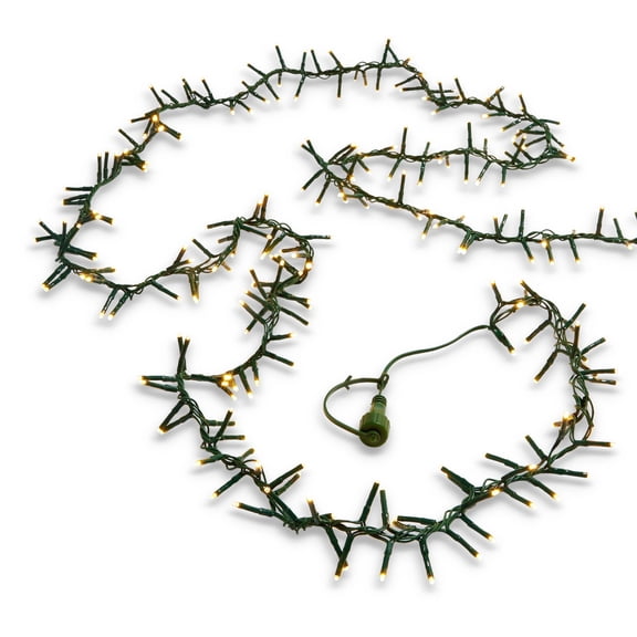 Indoor/Outdoor 1000-Count LED Cluster Garland Christmas Lights, Warm White, Green Wire, 40', by RAZ Imports