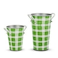 thumbnail image 1 of RAZ Imports Gingham Buckets, Green - 2 Assorted Size (4559052), 1 of 4