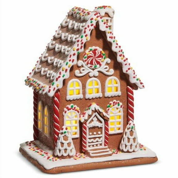 RAZ Imports Lighted Sprinkle Gingerbread House, 9-Inch, Multicolor