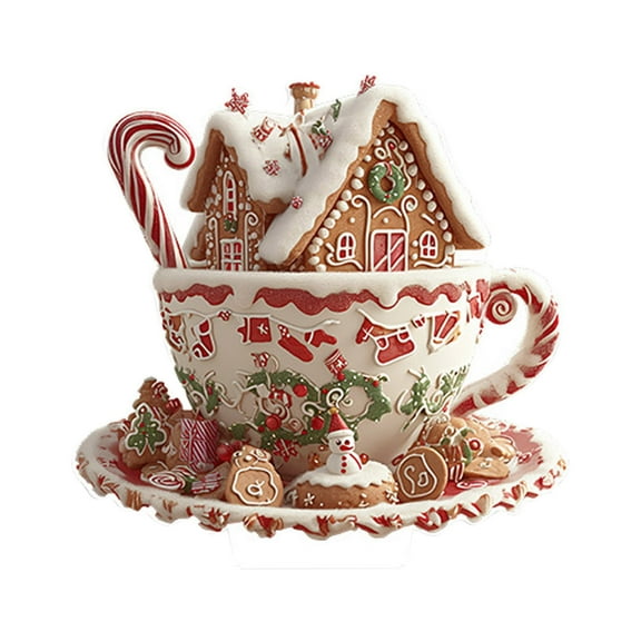 RAZ Imports Peppermint Gingerbread House Figurine, 11-inch Height, Clay Dough, Christmas Season Decoration