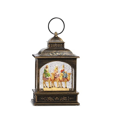 RAZ Imports Wisemen Lighted Water Lantern, 8-inch Height, Christmas Decor, Holiday Season, Table and Shelve Accent
