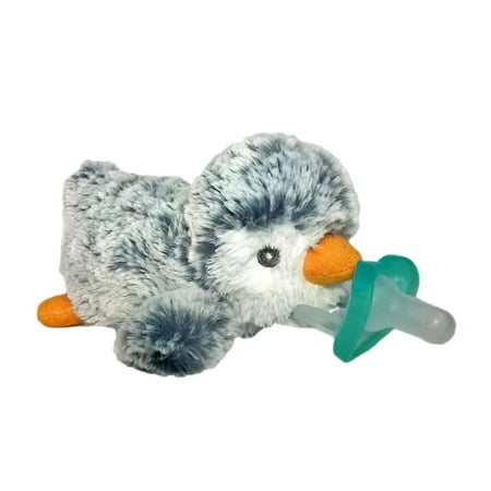 RaZbaby RaZbuddy Paci Holder - Detachable JollyPop Pacifier 0m+ - Penguin - Bpa Free - Pacifier Made in USA