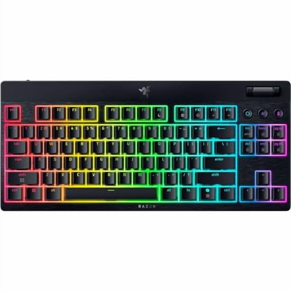 RAZER BLACKWIDOW V4 LOW PROFILE TKL HYPERSPEED YELLOW MECHANICAL SWITCHES -BLACK