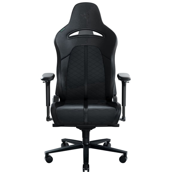 Razer Enki Gaming Chair: All-Day Comfort - Built-in Lumbar Arch - Optimized Cushion Density - Dual-Textured, Eco-Friendly Synthetic Leather - Reactive Seat Tilt & 152-Degree Recline - Black