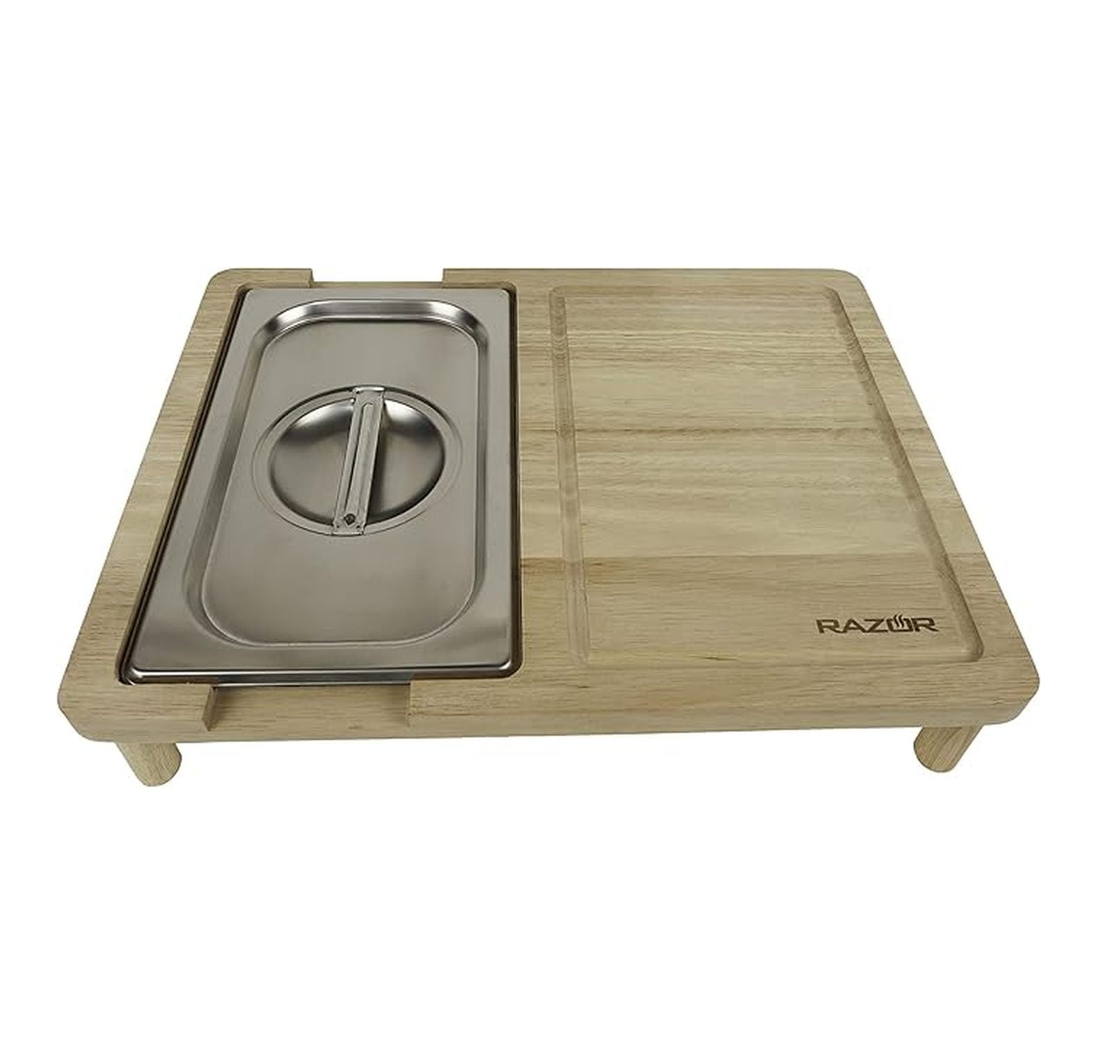 RAZOR Multipurpose Griddle Cutting Board with Covered Food Storage ...