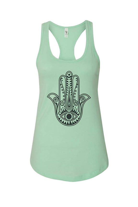Women’s Cute Hamsa Hand Graphic Ideal Racerback Tank Top