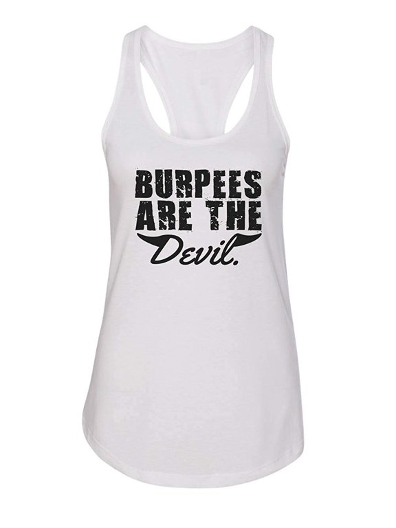 Women’s Ideal Racerback Gym Graphic Tank Top ”Burpees are The Devil