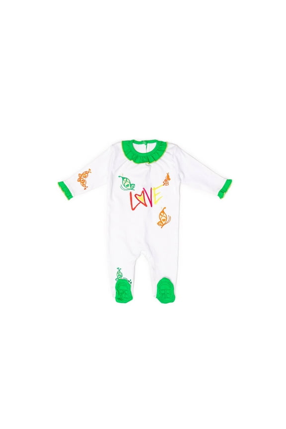 RB Royal Baby Organic Cotton Footed Overall, Footie (My Love) Multi Color - 3-6 Month