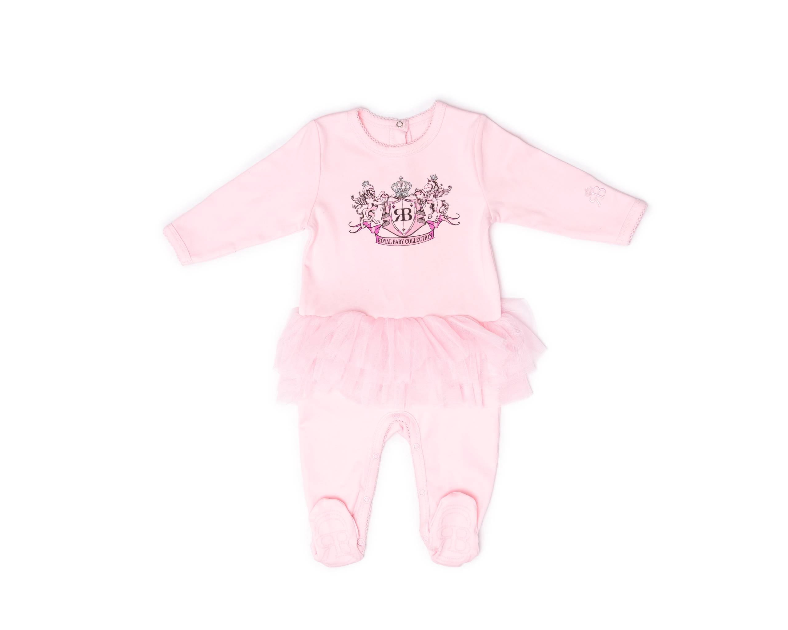 RB Royal Baby Organic Cotton Gloved Sleeve Footed Overall, Footie (Little Fashionista)