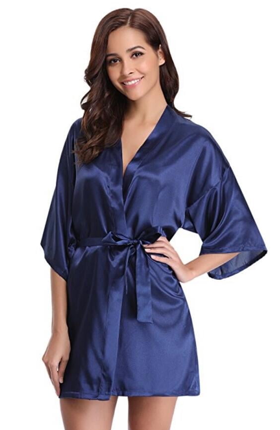2025 New Silk Kimono Robe Bathrobe Women Silk Bridesmaid Robes Sexy ...