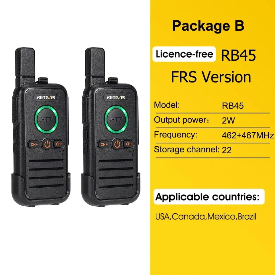 RB645 Walkie Talkie Dual PTT Professional Walkietalkie Portable PMR446