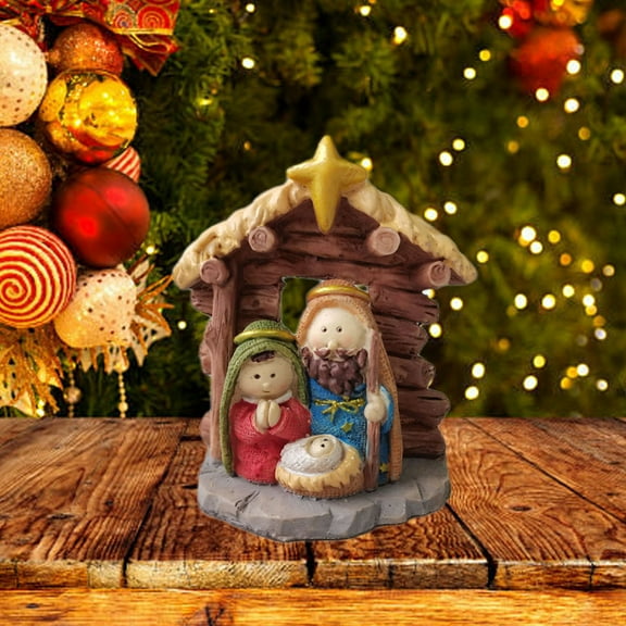 RBCKVCXZ Mini Christmas Jesus Nativity Resin Figurine - Small Desktop Home Holiday Decor