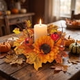 thumbnail image 1 of RBCKVXZ 12" Christmas Candle Rings Wreaths Berries & Pinecone Candle Rings Artificial Norfolk Pine Candle Holder for Winter Home Kitchen Table Centerpiece, 1 of 9