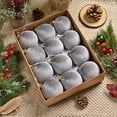 thumbnail image 1 of RBCKVXZ 12 Pcs Velvet Christmas Balls Ornaments 3.15 Inch Flocked Christmas Tree Hanging Balls Shatterproof Plastic Pandent for Xmas Tree Home Holiday Party Decor(Gray), 1 of 7
