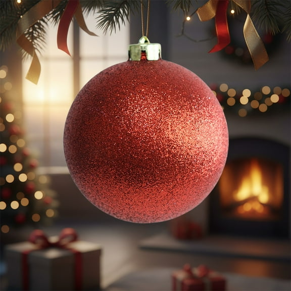 RBCKVXZ 120mm/4.7 Inch Shiny Red Christmas Ball Ornaments, Christmas Hanging Plastic Shatterproof Ball Ornaments for Xmas Trees, Wedding Party, Holiday Decoration