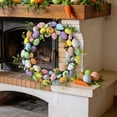thumbnail image 1 of RBCKVXZ 14 Inch Easter Wreath for Front Door Spring Flower Wreath with Colorful Eggs Easter Decorations for Gifts Party Holiday Wall Window, 1 of 7