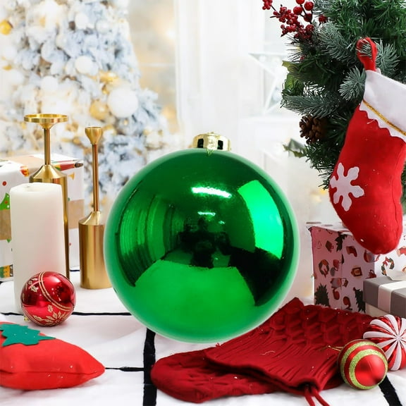 RBCKVXZ 150mm/6 Inch Shiny Green Christmas Ball Ornaments, Christmas Hanging Plastic Shatterproof Ball Ornaments for Xmas Trees, Wedding Party, Holiday Decoration