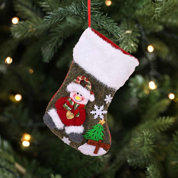 RBCKVXZ 1Pcs Linen Cartoons Christmas Socks Christmas Gift Bags Christmas Tree/fireplace/window/staircase Decorative Pendants