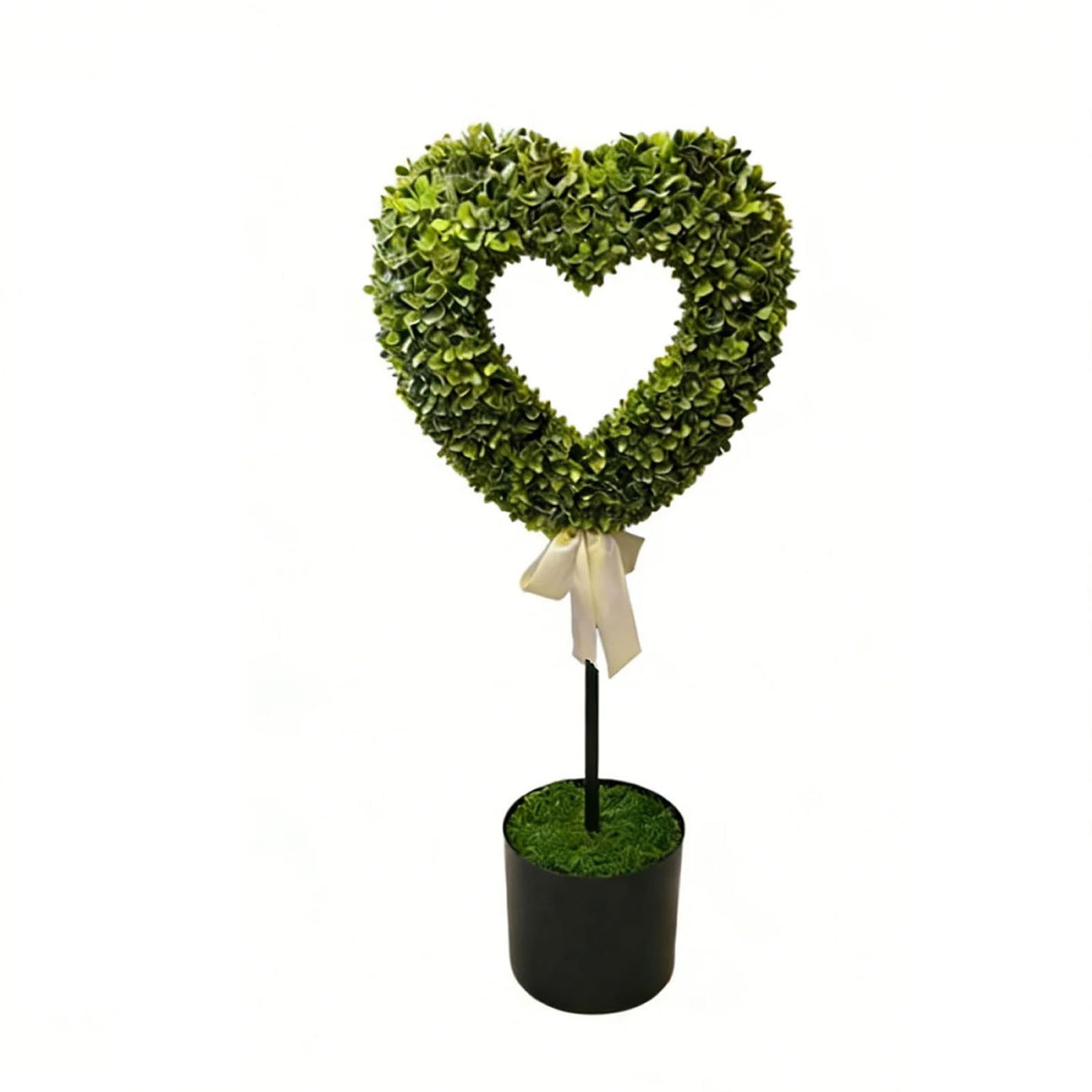 RBCKVXZ 2.5 Ft Heart Topiary Outdoor - Valentine's Day Heart Shaped Topiary Trees with Satin Bow Artificial Decorations Ball Planter Pots for Indoor Outdoor Porch Home