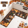 thumbnail image 1 of RBCKVXZ 2 Pieces Fall Kitchen Rugs Halloween Thanksgiving Pumpkin Sunflower Orange Maple Leaf Mat Floor Rug for Holiday Autumn Home Decor, 17 x 29 Inches, 17 x 47 Inches, 1 of 6