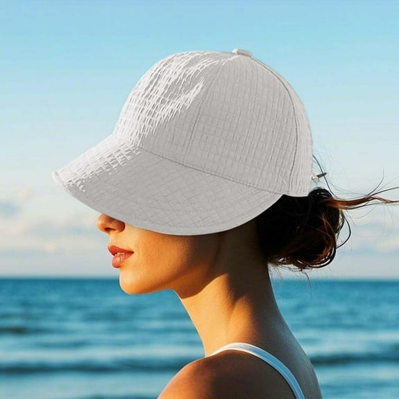 RBCKVXZ 2025 New Womens Sun Hats Women's Outdoor Foldable Sun-shading Beach Hats, Wide Brims Summer Fisherman's Caps (Beige)