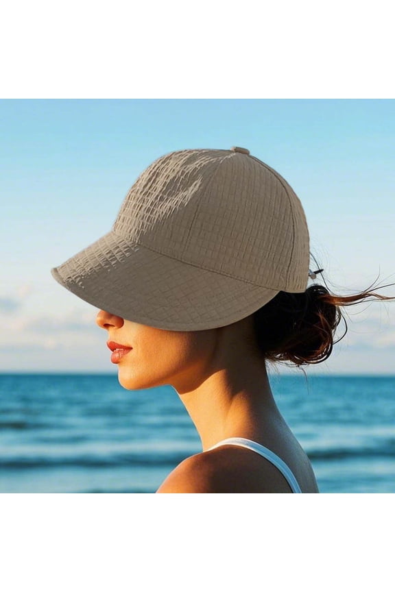 2025 New Womens Sun Hats Women's Outdoor Foldable Sun-shading Beach Hats, Wide Brims Summer Fisherman's Caps (Khaki)