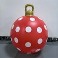 thumbnail image 1 of RBCKVXZ 24 Inch PVC Inflatable Christmas Ball Ornaments - Red and White Striped Dots for Xmas Outside Holiday Porch Decorations, 1 of 4