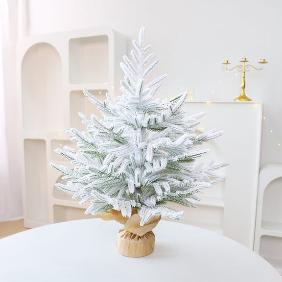 RBCKVXZ 24Inch Mini Christmas Cedar Tree Small Tabletop Xmas Decor - Desktop Artificial Christmas Tree with LED Light for Indoor Bedroom Office Kitchen Decoration